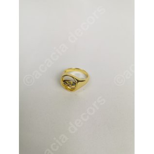 Anillo chapado en oro de doble cara - Azul