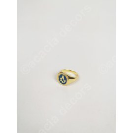 Ring plated gold double sided - Blue