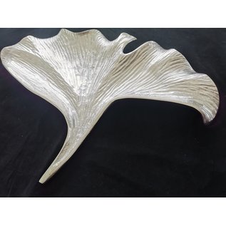 Fruit bowl Ginko leaf medium silver