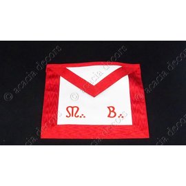Tablier de Maître - cuir - M&B - dos rouge -30X35CM