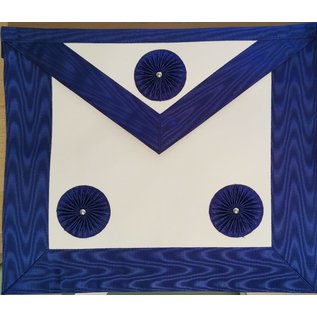 Apron with 3 rosettes leather - Silver beads