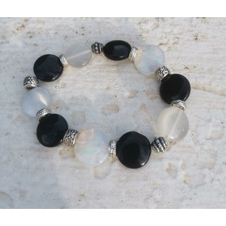 pulsera piedra blanca y piedra de luna