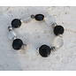 bracelet noir blanc et pierre de lune