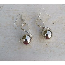 Earrings silver sphere