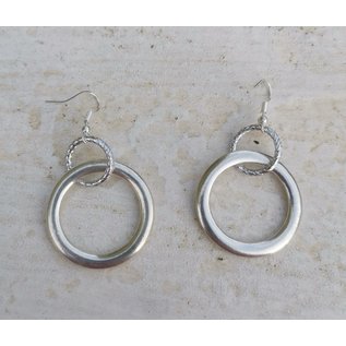 earrings circles silver