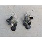 boucles d'oreilles boules grises/blanches/noires