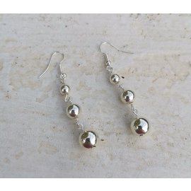 Boucles d'oreilles 3 boules argent