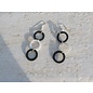 Earrings 3 circles black nacre