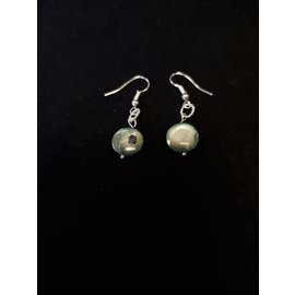 Pendientes ojo de gato gris piedra semipreciosa