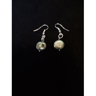 Earrings gray cat's eye semi-precious stone