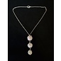 necklace silver with 3 braided balls