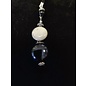 necklace with ceramic sphere and white semi-precious stone