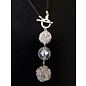 necklace braided silver ball and glass ball