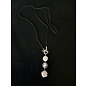 necklace braided silver ball and glass ball