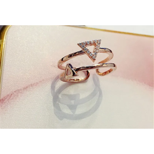 Bague 2 triangles or rose