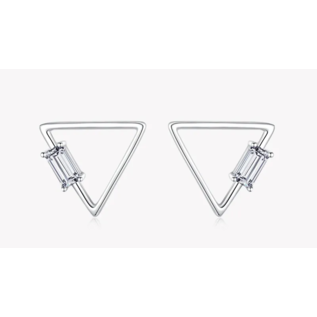 Boucle d'oreille triangleavec zircons