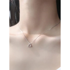 necklace open triangle + stone