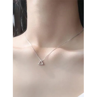 collier triangle ouvert + pierre