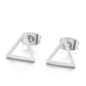 Boucle d'oreille  triangle  RVS - argentées ou dorées