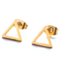 Boucle d'oreille  triangle  RVS - argentées ou dorées