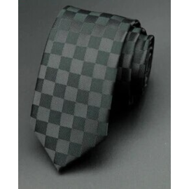Cravate noire - Damier