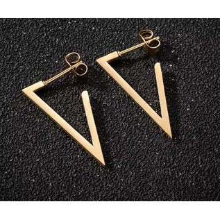 Boucle d'oreille ouvertes - triangle - doré ou argenté