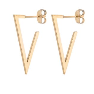 Boucle d'oreille ouvertes - triangle - doré ou argenté