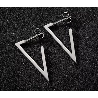 Oorbel Hangers open driehoek dwars - zilverkleurig