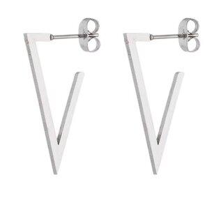 Oorbel Hangers open driehoek dwars - zilverkleurig