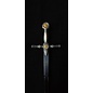 Details of the engravings of the handle .Handle finished in silver.
