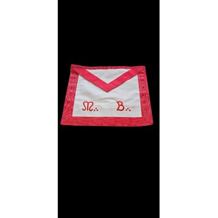 Tablier maître cuir - M&B - Dos ROUGE  - 33cm x 36cm