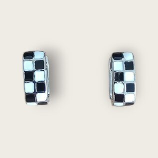 Boucle d'oreille damier