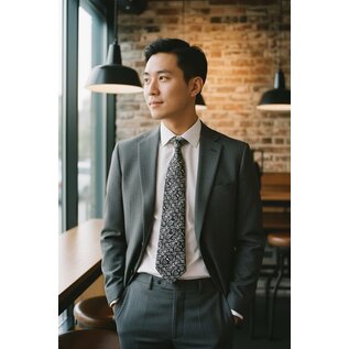 Black tie with  symbols