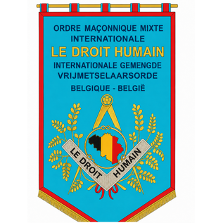 Bannier Droit Humain - machinaal - met punt + 5 lussen71cm x  117 - + franjes cfr design toegeleverd
