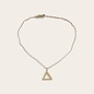 Stainless steel necklace with a 2 cm open triangle.