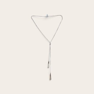 Verstelbare choker-ketting met twee langwerpige driehoeken.