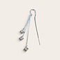 Sterling silver 925 threader earring, cube with raw stone