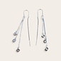 Sterling silver 925 threader earring, cube with raw stone