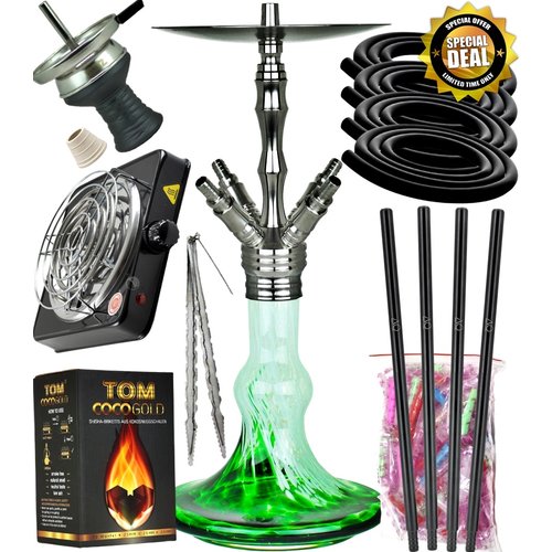 Shizu Loco L907 Green - 4 Schläuche Shisha Komplett Set Shizu Loco L907 Green - 4 Schläuche Shisha Komplett Set