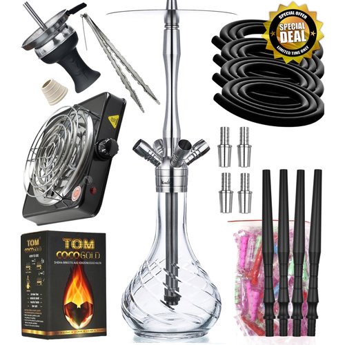 Aladin MVP 480 Clear - 4 Schläuche Shisha Komplett Set Aladin MVP 480 Clear - 4 Schläuche Shisha Komplett Set