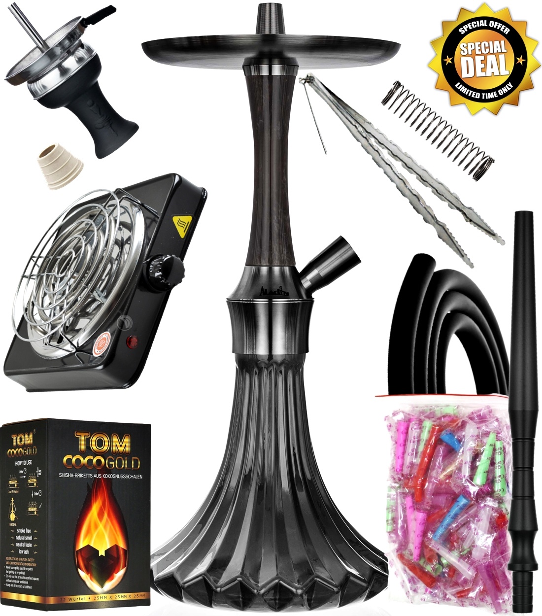 Aladin - MVP 360 EPOX Everything Black - Shisha Komplett Set - Shisha