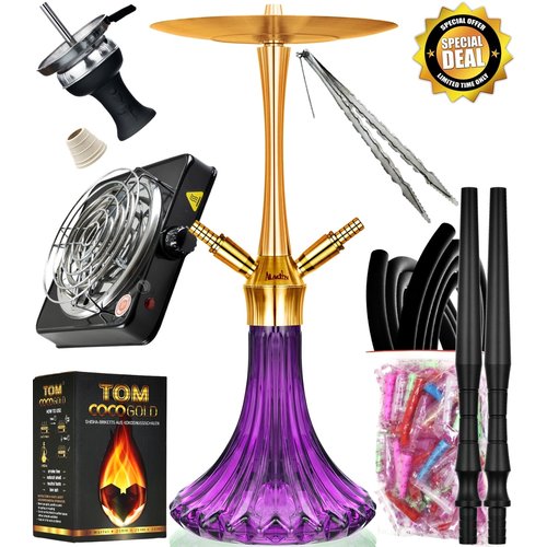 Aladin MVP A46 Purple Gold - 2 Schläuche Shisha Komplett Set