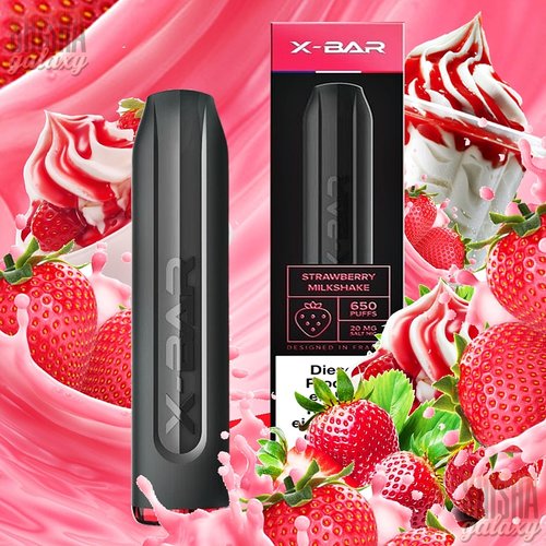 X-Bar X-Bar - Strawberry Milkshake - Einweg E-Shisha - 650 Züge / Nikotin 20 mg