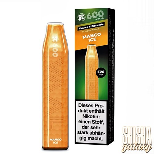 SC 600 SC 600 by VAAL - Mango Ice - Einweg E-Shisha - 600 Züge - Nikotin 17 mg