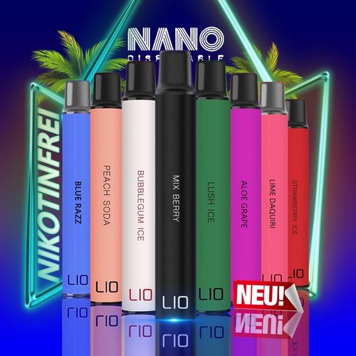 Lio Nano X Lio Nano X - Alle Sorten - Probierset / Probierpaket - Einweg E-Zigaretten Bundle - 600 Züge / Nikotinfrei (8 Sorten)