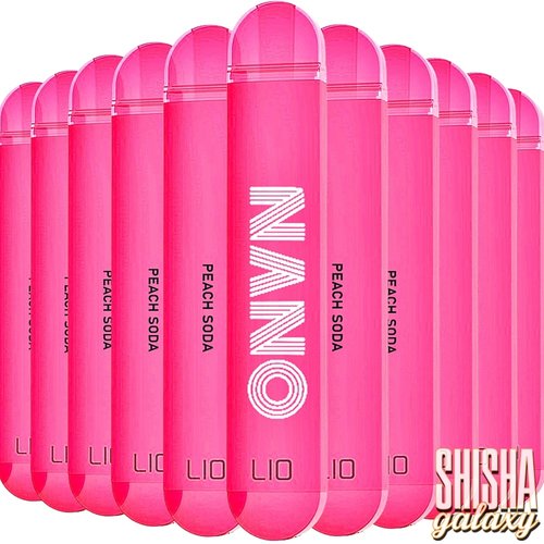 Nano Peach Soda - 10er Packung / Display - 600 Züge / Nikotin 20 mg Nano Peach Soda - 10er Packung / Display - 600 Züge / Nikotin 20 mg