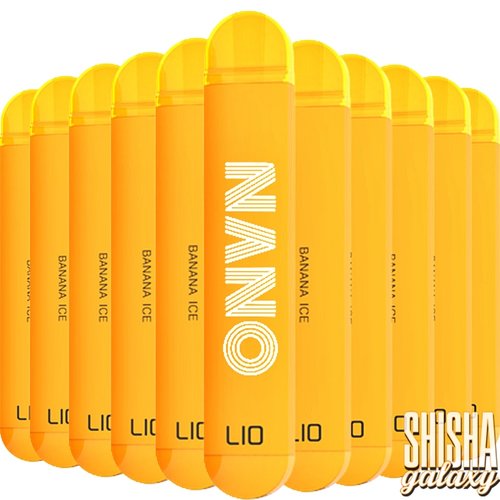 Lio Nano X Lio Nano X - Banana Ice - 10er Packung / Display (Sparset) - Einweg E-Shisha - 600 Züge / Nikotin 20 mg