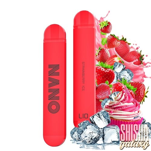 Lio Nano X Lio Nano X - Strawberry Ice - 10er Packung / Display (Sparset) - Einweg E-Shisha - 600 Züge / Nikotin 20 mg