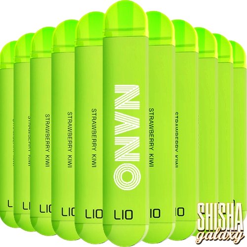 Lio Nano X Lio Nano X - Strawberry Kiwi - 10er Packung / Display (Sparset) - Einweg E-Shisha - 600 Züge / Nikotin 20 mg