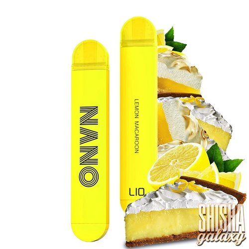 Lio Nano X Lio Nano X - Lemon Macaroon - 10er Packung / Display (Sparset) - Einweg E-Shisha - 600 Züge / Nikotin 20 mg